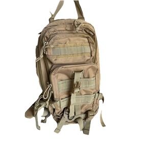 WFS Backpack Brown Tactical MOLLE Laptop Sleeve Multi Pocket Travel Bag Utility